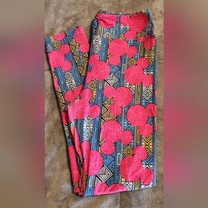 LuLaRoe Geometric Pink and Blue Leggings